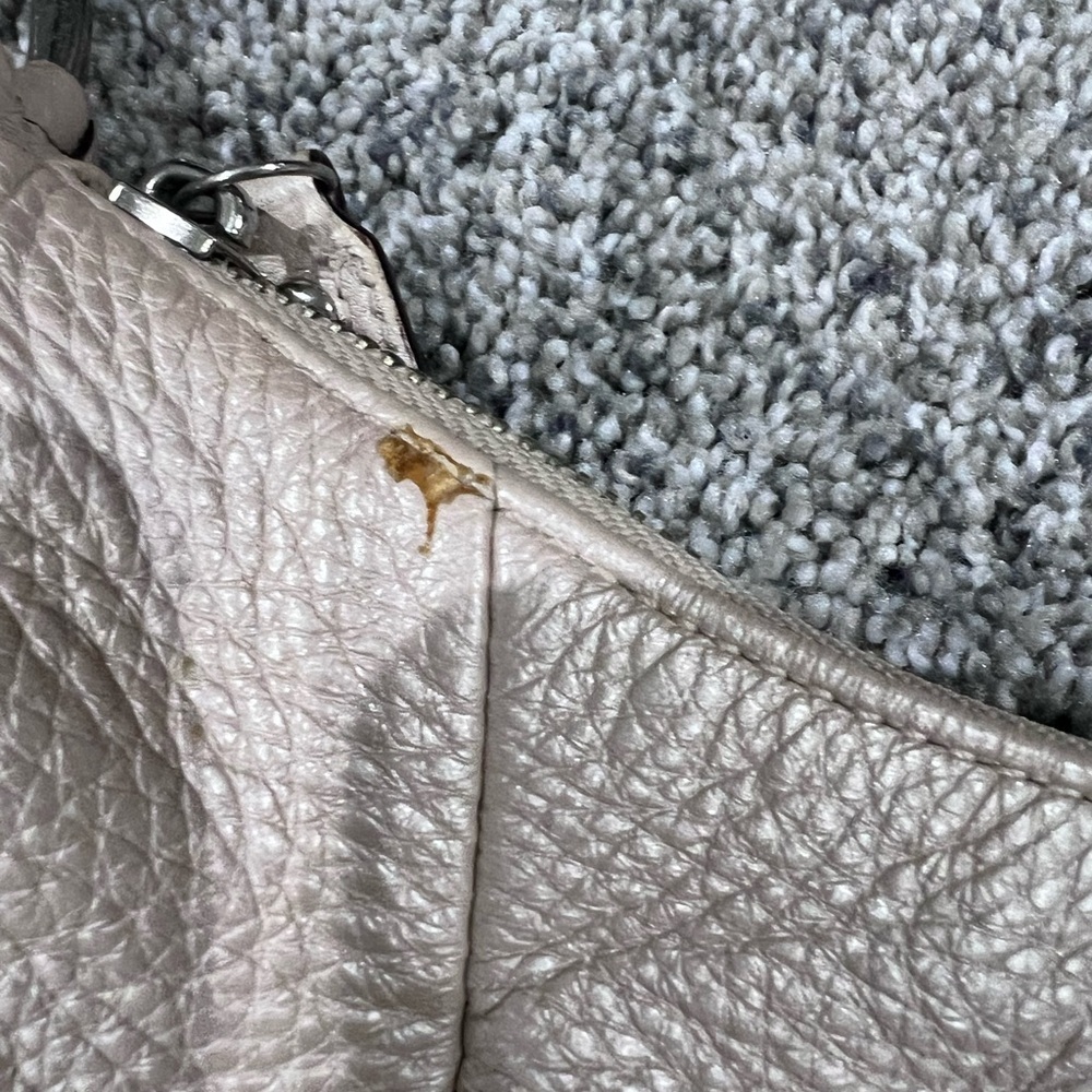 Coach Kristin Pebbled Leather Champagne Shoulder Bag Crossbody Hobo Zip Closure - Picture 3 of 15